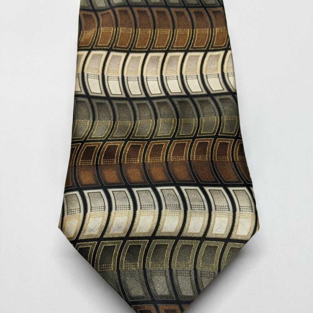 Chas Reed & Co Collection Geometric Silk Necktie - Picture 2 of 6